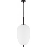 Lampa wisząca szklana Tamo 27cm biało-czarna