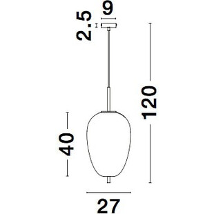 Lampa wisząca szklana Tamo 27cm biało-czarna