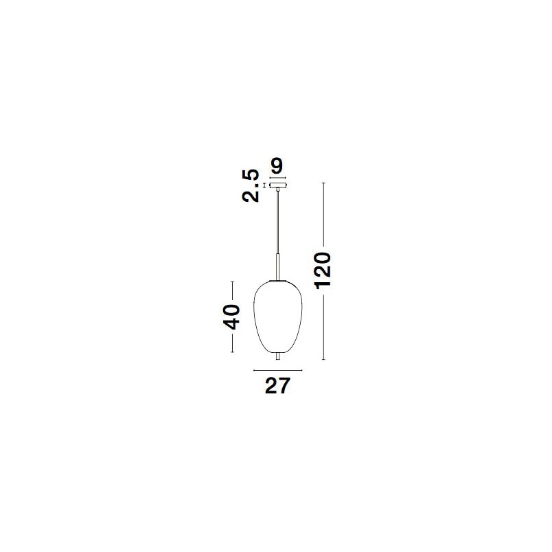 Lampa wisząca szklana Tamo 27cm biało-czarna