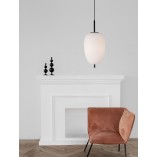 Lampa wisząca szklana Tamo 27cm biało-czarna