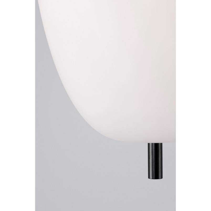 Lampa wisząca szklana Tamo 27cm biało-czarna