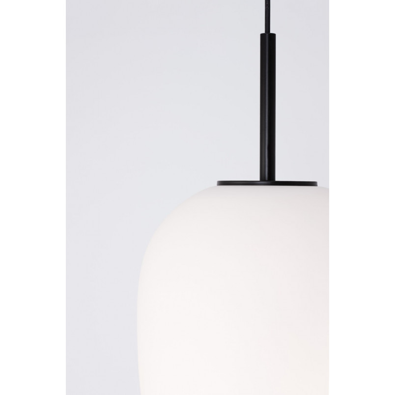 Lampa wisząca szklana Tamo 27cm biało-czarna