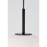 Lampa wisząca szklana Tamo 27cm biało-czarna