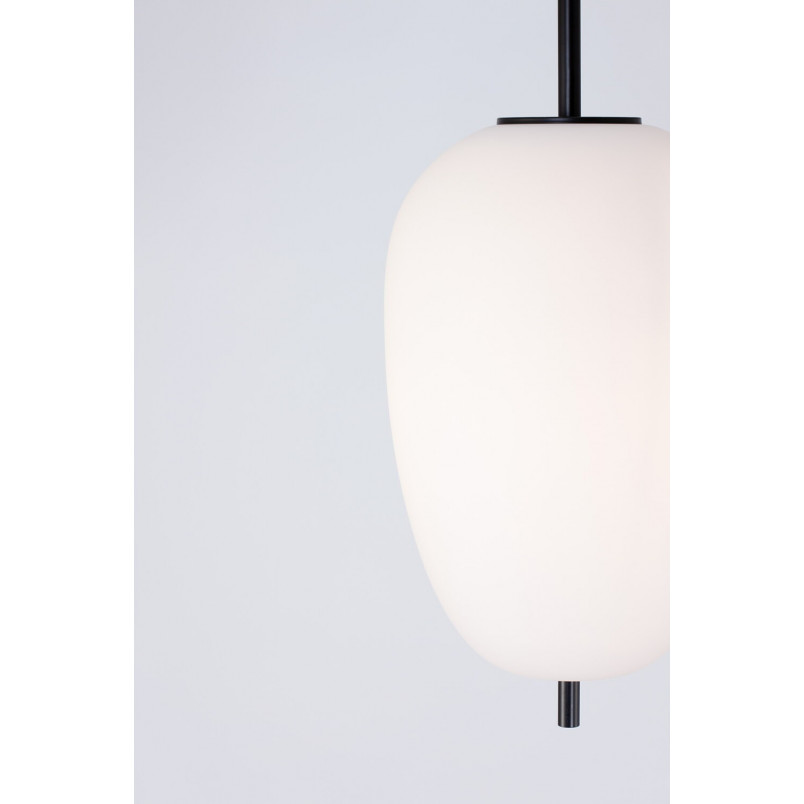 Lampa wisząca szklana Tamo 27cm biało-czarna
