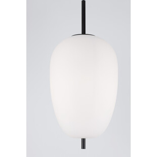 Lampa wisząca szklana Tamo 27cm biało-czarna