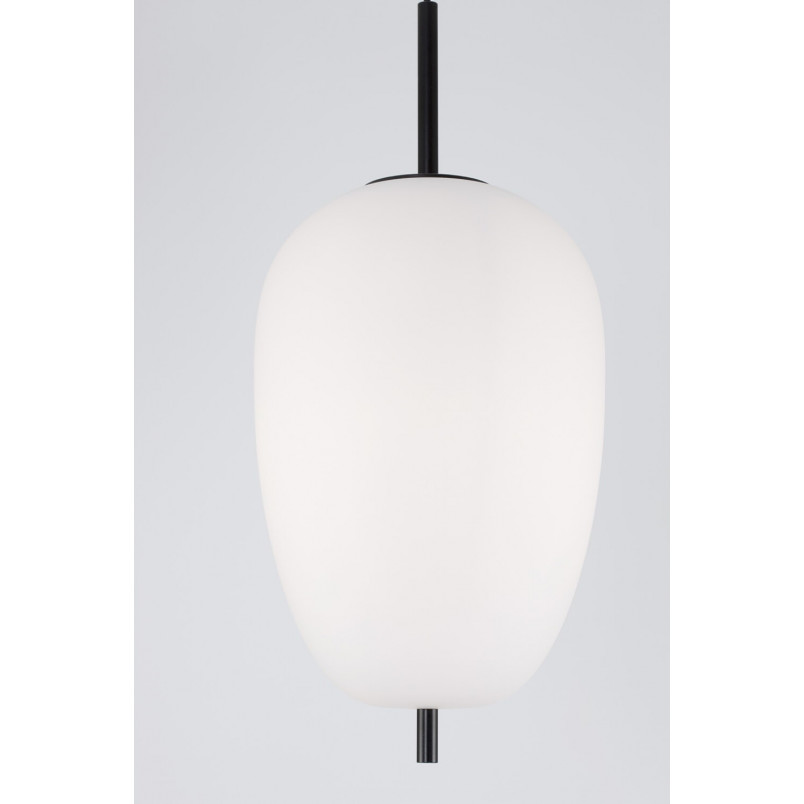 Lampa wisząca szklana Tamo 27cm biało-czarna