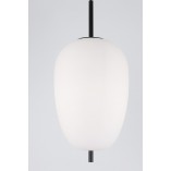 Lampa wisząca szklana Tamo 27cm biało-czarna