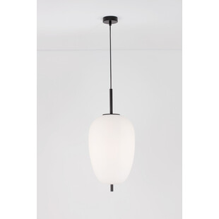 Lampa wisząca szklana Tamo 27cm biało-czarna
