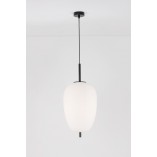 Lampa wisząca szklana Tamo 27cm biało-czarna