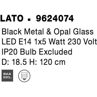 Lampa wisząca szklana Tamo | Biało-czarna | Decolab24