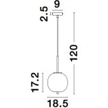 Lampa wisząca szklana Tamo | Biało-czarna | Decolab24