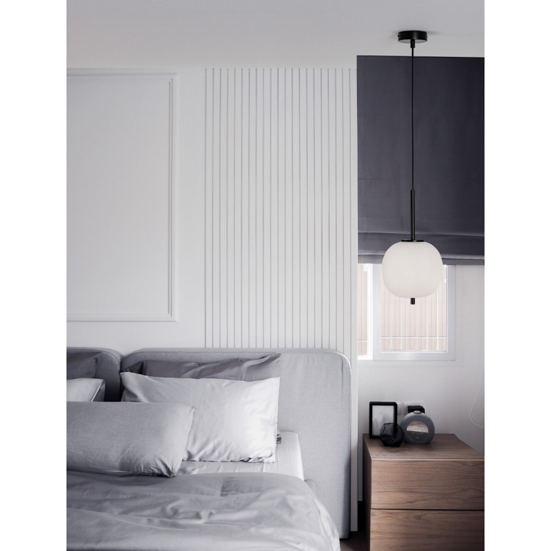 Lampa wisząca szklana Tamo | Biało-czarna | Decolab24