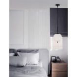 Lampa wisząca szklana Tamo | Biało-czarna | Decolab24