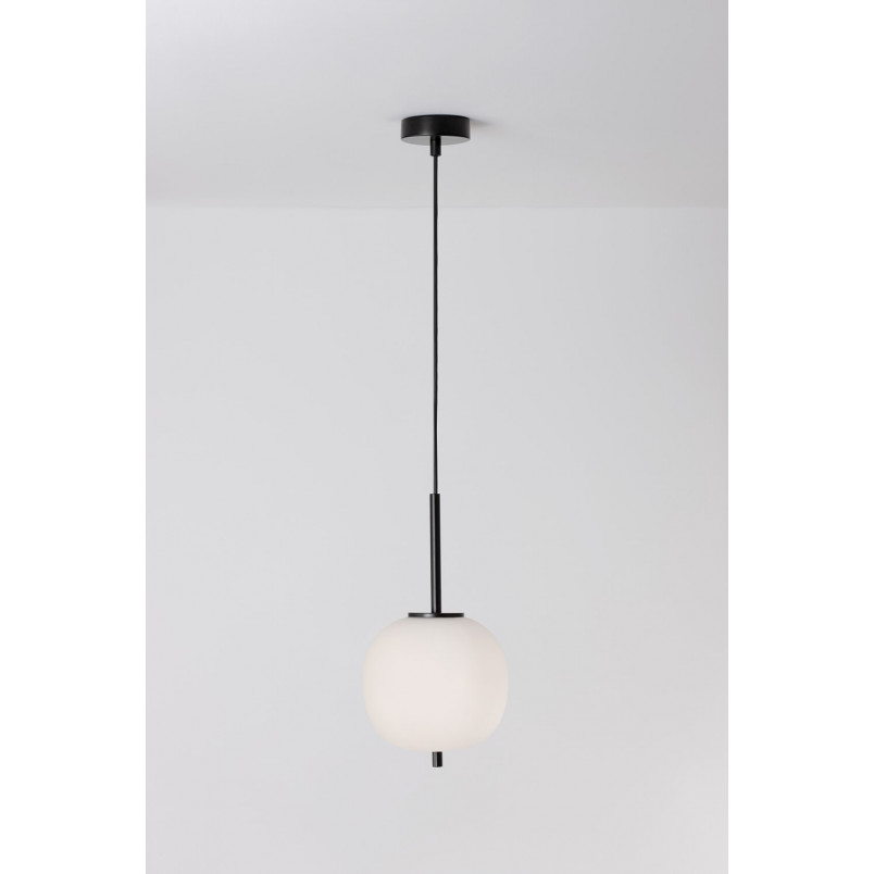 Lampa wisząca szklana Tamo | Biało-czarna | Decolab24