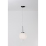 Lampa wisząca szklana Tamo | Biało-czarna | Decolab24