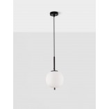 Lampa wisząca szklana Tamo | Biało-czarna | Decolab24