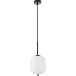 Lampa wisząca szklana Tamo 16,5cm biało-czarna