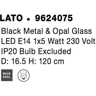 Lampa Wisząca Szklana Tamo | Biało-Czarna | Decolab24