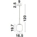 Lampa Wisząca Szklana Tamo | Biało-Czarna | Decolab24