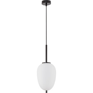 Lampa wisząca szklana Tamo 15,8cm biało-czarna