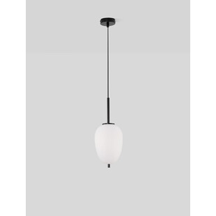 Lampa wisząca szklana Tamo 15,8cm biało-czarna
