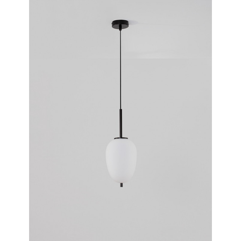Lampa wisząca Tamo - szkło biało-czarne | Decolab24