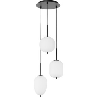 Lampa wisząca szklana Tamo III 30cm biało-czarna