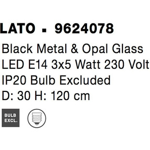 Lampa wisząca Tamo III | Szkło biało-czarne | Decolab24