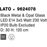 Lampa wisząca Tamo III | Szkło biało-czarne | Decolab24