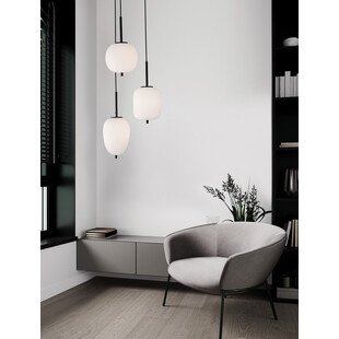 Lampa wisząca Tamo III | Szkło biało-czarne | Decolab24