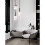 Lampa wisząca Tamo III | Szkło biało-czarne | Decolab24
