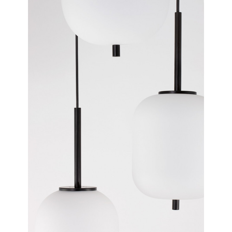 Lampa wisząca Tamo III | Szkło biało-czarne | Decolab24