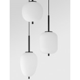 Lampa wisząca Tamo III | Szkło biało-czarne | Decolab24