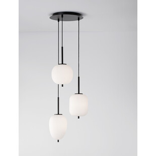 Lampa wisząca Tamo III | Szkło biało-czarne | Decolab24