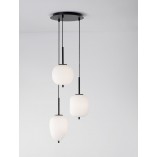 Lampa wisząca Tamo III | Szkło biało-czarne | Decolab24