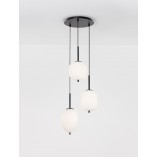 Lampa wisząca Tamo III | Szkło biało-czarne | Decolab24