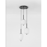 Lampa wisząca Tamo III | Szkło biało-czarne | Decolab24
