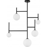 Lampa Sufitowa Hide Ball | Szklane Kule, Czarny i Opal | Decolab24