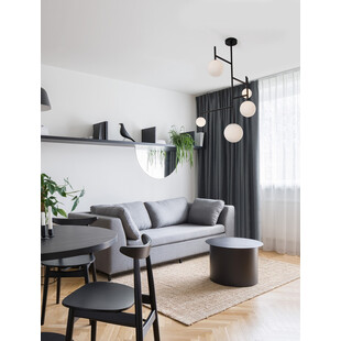 Lampa Sufitowa Hide Ball | Szklane Kule, Czarny i Opal | Decolab24