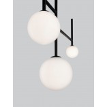Lampa Sufitowa Hide Ball | Szklane Kule, Czarny i Opal | Decolab24