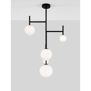 Lampa Sufitowa Hide Ball | Szklane Kule, Czarny i Opal | Decolab24