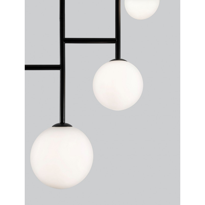 Lampa Sufitowa Hide Ball | Szklane Kule, Czarny i Opal | Decolab24