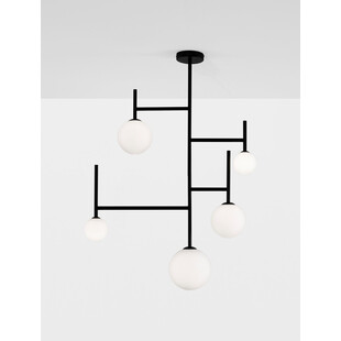 Lampa Sufitowa Hide Ball | Szklane Kule, Czarny i Opal | Decolab24