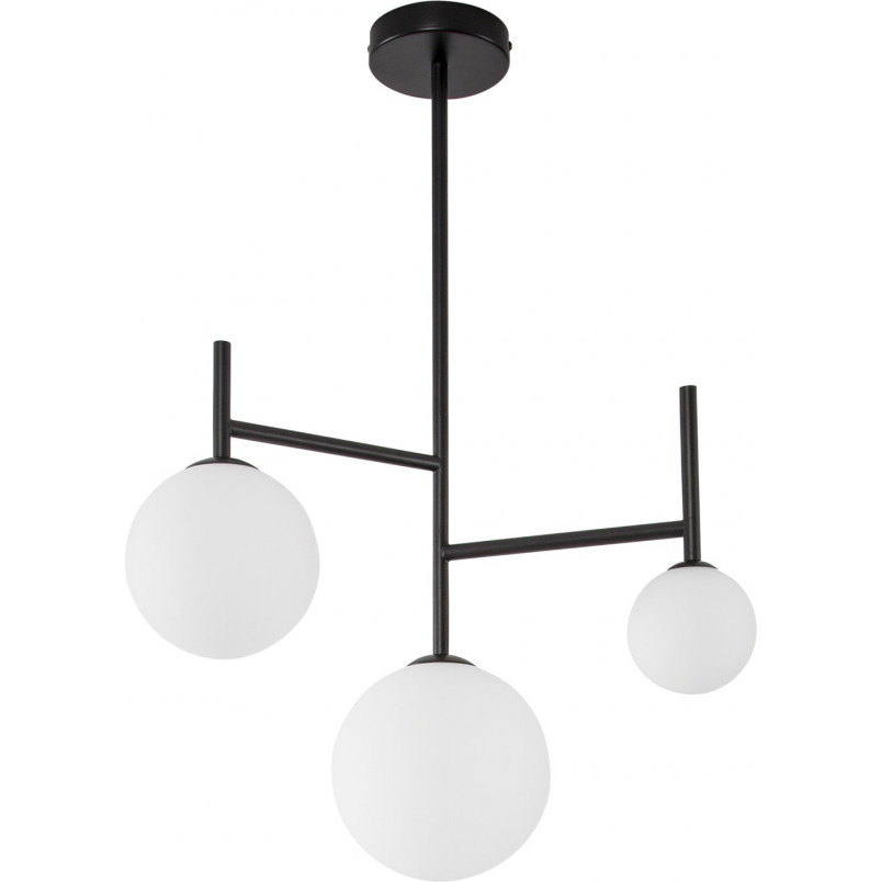 Lampa Sufitowa Hide Ball III | Szkło Opal / Czarny | Decolab24