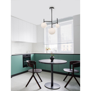 Lampa Sufitowa Hide Ball III | Szkło Opal / Czarny | Decolab24