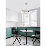 Lampa Sufitowa Hide Ball III | Szkło Opal / Czarny | Decolab24