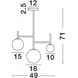 Lampa Sufitowa Hide Ball III | Szkło Opal / Czarny | Decolab24