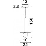 Lampa wisząca szklana kula Hide Ball 22cm opal / czarny