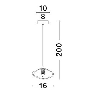 Lampa wisząca szklana glamour Crushed 16cm przeźroczysty / mosiądz