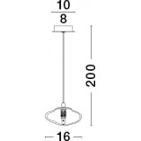 Lampa wisząca szklana glamour Crushed 16cm przeźroczysty / mosiądz